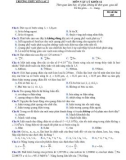 Đề thi học kì 2 môn Vật lí 12 năm 2017-2018 có đáp án - Trường THPT Yên Lạc 2 - Mã đề 485