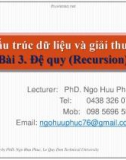 Bài giảng Cấu trúc dữ liệu và giải thuật – Bài 3: Đệ quy (Recursion)