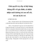 Giải quyết trợ cấp xã hội hàng tháng đối với gia đình, cá nhân nhận nuôi dưỡng trẻ em mồ côi, trẻ em bị bỏ rơi