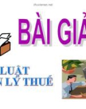 Bài giảng Luật Quản lý thuế