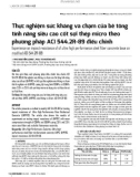 Thực nghiệm sức kháng va chạm của bê tông tính năng siêu cao cốt sợi thép micro theo phương pháp ACI 544.2R-89 điều chỉnh