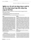 Nghiên cứu, đề xuất xây dựng công cụ quản lý tiêu thụ năng lượng trong chiếu sáng công cộng tại Việt Nam