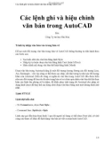 Các lệnh ghi và hiệu chỉnh văn bản trong AutoCAD