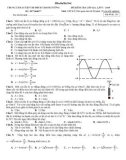 Đề kiểm tra môn Vật lý lớp 12 lần 1 năm 2010 (Mã đề thi: 135)