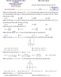 Đề thi học kì 1 môn Toán lớp 12 năm 2023-2024 có đáp án - Trường TH, THCS&THPT Thực Nghiệm
