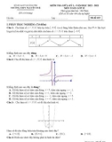 Đề thi giữa học kì 1 môn Toán lớp 12 năm 2022-2023 - Trường THPT Nguyễn Huệ, Quảng Trị