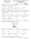 Đề thi học kì 1 môn Toán lớp 12 năm 2022-2023 - Trường THPT Vĩnh Linh