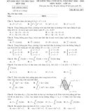 Đề thi học kì 2 môn Toán lớp 12 năm 2022-2023 có đáp án - Sở GD&ĐT Bến Tre