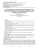 E government systems and its impact on quality of service at public hospitals in Amman (filed study)