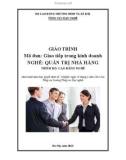 Giáo trình Giao tiếp trong kinh doanh (Nghề: Quản trị nhà hàng)