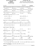 Đề thi giữa học kì 2 môn Toán lớp 12 năm 2022-2023 có đáp án - Trường THPT Bình Chiểu
