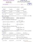 Đề thi giữa học kì 2 môn Toán lớp 12 năm 2022-2023 có đáp án - Trường THPT Lý Thường Kiệt, Hà Nội