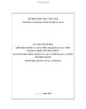 Giáo trình Tiếng Anh chuyên ngành Công nghệ may, May thời trang và thiết kế thời trang (Nghề: Công nghệ may, May thời trang và thiết kế thời trang - CĐ/TC) - Trường Cao đẳng Công nghệ TP HCM