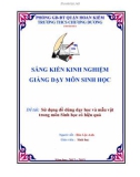 Sáng kiến kinh nghiệm THCS: Sử dụng đồ dùng dạy học và mẫu vật trong môn Sinh học có hiệu quả