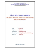 Sáng kiến kinh nghiệm Tiểu học: Ứng dụng công nghệ thông tin trong dạy học môn Tiếng Việt lớp 1