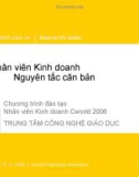 Nguyên tắc căn bản của Nhân viên kinh doanh