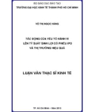 Luận văn Thạc sĩ Kinh tế: Tác động của yếu tố hành vi lên tỷ suất sinh lợi cổ phiếu IPO và thị trường hiệu quả