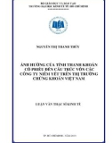 Luận văn Thạc sĩ Kinh tế: Ảnh hưởng của tính thanh khoản cổ phiếu đến cấu trúc vốn các công ty niêm yết trên thị trường chứng khoán Việt Nam