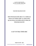 Luận văn Thạc sĩ Hoá học: Phân tích dạng hóa học của Cadmi (Cd) trong đất thuộc khu vực khai thác quặng Pb-Zn làng Hích, huyện Đồng Hỷ, tỉnh Thái Nguyên