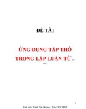 Đề tài ứng dụng tập thô trong lập luận từ dữ liệu