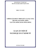 Luận án Tiến sĩ Quản lý kinh tế: Chính sách phát triển kết cấu hạ tầng thương mại nông thôn tại vùng Đồng bằng sông Hồng