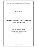 Tóm tắt Luận án Tiến sĩ Kinh tế chính trị: Nhân lực cho phát triển kinh tế số ở tỉnh Thái Nguyên