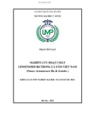 Khóa luận tốt nghiệp đại học ngành Dược học: Nghiên cứu hoạt chất ginsenosid Rd trong lá Sâm Việt Nam (Panax vietnamensis Ha & Grushv.)