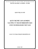 Luận văn Thạc sĩ Quản trị nhân lực: Quản trị thù lao lao động tại Công ty TNHH Eten Technologies Việt Nam