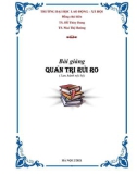 Bài giảng Quản trị rủi ro: Phần 1 - TS. Đỗ Thuỳ Dung