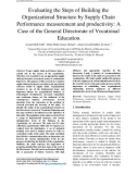 Evaluating the steps of building the organizational structure by supply chain performance measurement and productivity: A case of the general directorate of vocational education