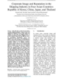 Corporate image and reputation in the shipping industry in four Asian countries: Republic of Korea, China, Japan, and Thailand