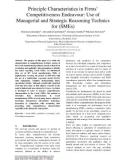 Principle characteristics in Firms’ competitiveness endeavour: Use of managerial and strategic reasoning technics for (SMEs)