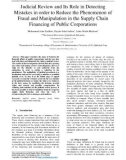 Judicial review and its role in detecting mistakes in order to reduce the phenomenon of fraud and manipulation in the supply chain financing of public corporations