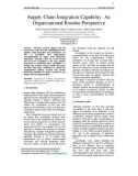 Supply chain integration capability: an organizational routine perspective