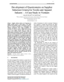 Development of questionnaire on supplier selection criteria for textile and apparel industry – A case study in Vietnam