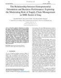 The relationship between entrepreneurial orientation and business performance: Exploring the moderating role of supply chain management in SME sector of Iraq