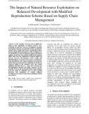 The impact of natural resource exploitation on balanced development with modified reproduction scheme based on supply chain management