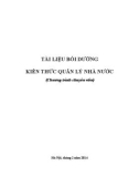 Giáo trình Tài liệu bồi dưỡng kiến thức Quản lý nhà nước (Chương trình chuyên viên)