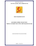 Luận án Tiến sĩ Kế toán: Hệ thống thông tin kế toán trong các bệnh viện công trên địa bàn Hà Nội