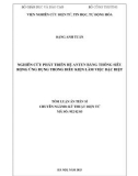 Tóm tắt Luận án Tiến sĩ Kỹ thuật điện tử: Nghiên cứu phát triển hệ anten băng thông siêu rộng ứng dụng trong điều kiện làm việc đặc biệt