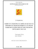 Tóm tắt Luận án Tiến sĩ Kế toán: Nghiên cứu ảnh hưởng của thông tin kế toán tài chính đến giá trị doanh nghiệp của các doanh nghiệp phi tài chính niêm yết trên thị trường chứng khoán Việt Nam