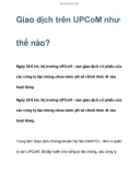 Giao dịch trên UPCoM như thế nào?