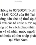 Thông tư 05/2005/TT-BTC ngày 11/01/2005