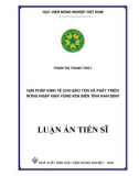 Luận án Tiến sĩ Kinh tế phát triển: Giải pháp kinh tế cho bảo tồn và phát triển rừng ngập mặn vùng ven biển tỉnh Nam Định