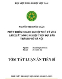 Tóm tắt Luận án Tiến sĩ Kinh tế phát triển: Phát triển doanh nghiệp nhỏ và vừa sản xuất nông nghiệp trên địa bàn thành phố Hà Nội