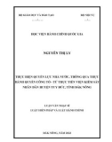 Luận văn Thạc sĩ Luật hiến pháp và Luật hành chính: Thực hiện quyền lực Nhà nước thông qua thực hành quyền công tố - Từ thực tiễn Viện kiểm sát nhân dân huyện Tuy Đức, tỉnh Đắk Nông