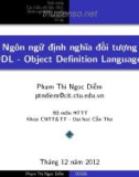 Bài giảng Ngôn ngữ định nghĩa đối tượng - Phạm Thị Ngọc Diễm