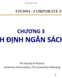 Bài giảng Tài chính công ty: Chương 3 - Trường ĐH Kinh Tế Đà Nẵng