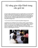 Kỹ năng giao tiếp-Hành trang cho giới trẻ