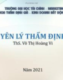 Bài giảng Nguyên lý thẩm định giá: Chương 1 - ThS. Võ Thị Hoàng Vi